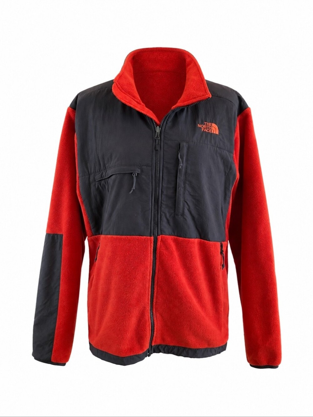 The North Face Denali Jacket Orange Charcoal Gray Men L AMYN Fall 2015 - Picture 4 of 10